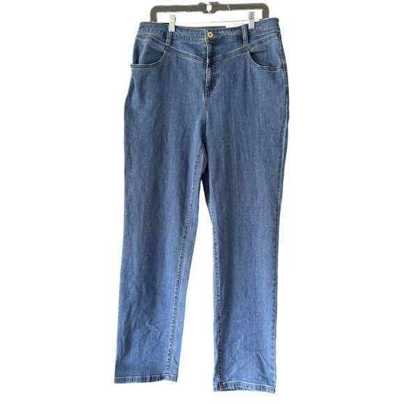 I.N.C. Denim - I.N.C. Womens High Rise Straight Leg Jeans Size 14 Medium Indigo Denim New